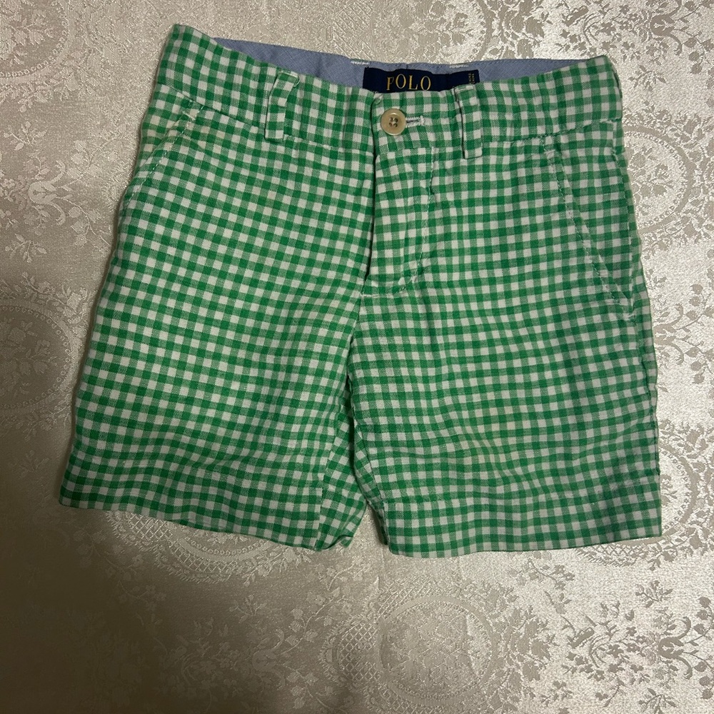 Polo Ralph Lauren Boys Green Gingham Shorts